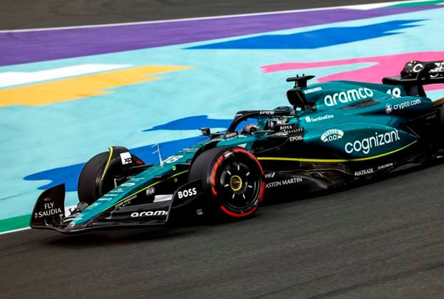 18 Lance Stroll (CAN, Aston Martin Aramco Cognizant F1 Team), F1 Grand Prix of Saudi Arabia at Jeddah Corniche Circuit on March 18, 2023 in Jeddah, Saudi Arabia. (Photo by HOCH ZWEI) Jeddah Saudi Arabia