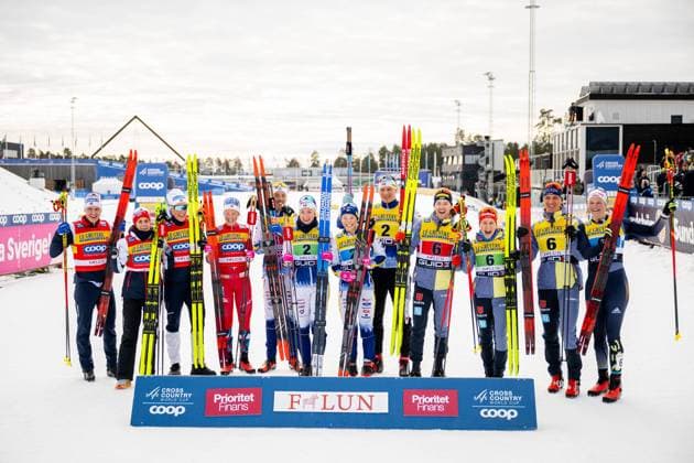 Bilder des Jahres 2023, Sport 03 März Sport Themen der Woche KW11 230319 Team Norway, Team Sweden and team Germany celebrate after competing in 4x5 km mixed relay during the FIS Cross-Country World Cup on March 19, 2023 in Falun. Photo: Jesper Zerman BILDBYRAN COP 234 JZ0344 skidor cross-country skiing langrenn fis world cup falun mixed 4x5 km relay bbeng jubel *** 230319 Team Norway, Team Sweden and team Germany celebrate after competing in 4x5 km mixed relay during the FIS Cross Country World Cup on March 19, 2023 in Falun Photo Jesper Zerman BILDBYRAN COP 234 JZ0344 skidor cross country skiing langrenn fis world cup falun mixed 4x5 km relay bbeng jubel,  Copyright: JESPERxZERMAN BB230319JZ037