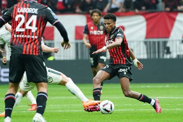 Hicham Boudaoui (OGC Nice) FOOTBALL : OGC Nice vs FC Lorient - Ligue 1 Uber Eats - Nice - 19 03 2023 NorbertScanella Panoramic 