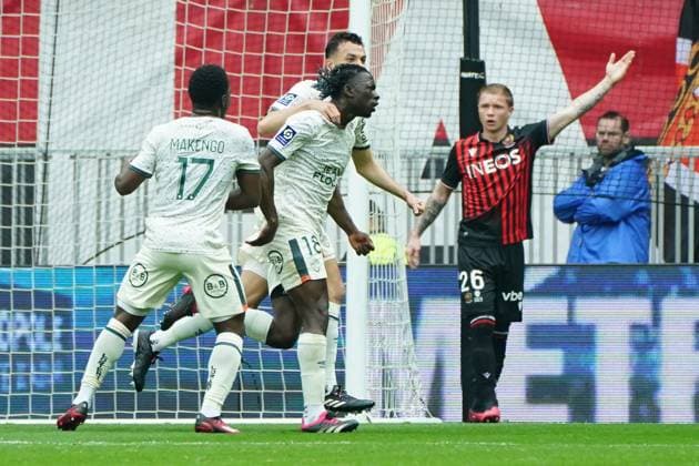 Joie - Bamo MeÃ¯tÃ (FC Lorient) FOOTBALL : OGC Nice vs FC Lorient - Ligue 1 Uber Eats - Nice - 19 03 2023 NorbertScanella Panoramic 
