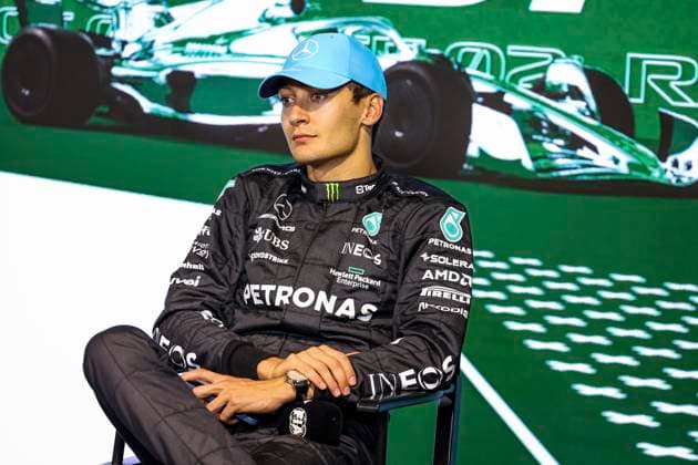 63 George Russell (GBR, Mercedes-AMG Petronas F1 Team), F1 Grand Prix of Saudi Arabia at Jeddah Corniche Circuit on March 19, 2023 in Jeddah, Saudi Arabia. (Photo by HOCH ZWEI) Jeddah Saudi Arabia