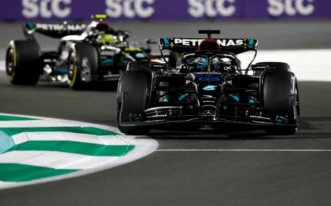 63 George Russell (GBR, Mercedes-AMG Petronas F1 Team), F1 Grand Prix of Saudi Arabia at Jeddah Corniche Circuit on March 19, 2023 in Jeddah, Saudi Arabia. (Photo by HOCH ZWEI) Jeddah Saudi Arabia