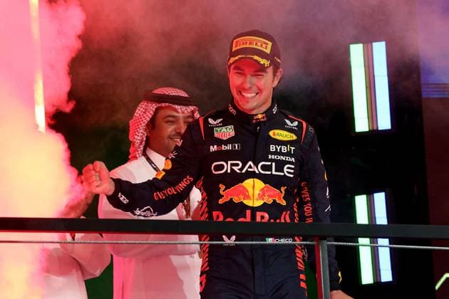 Formel 1 Großer Preis von Saudi-Arabien 19.03.2023, Jeddah Corniche Circuit, Dschidda, Formel 1 Großer Preis von Saudi-Arabien ,im Bild Sieger Sergio Perez (MEX), Oracle Red Bull Racing.