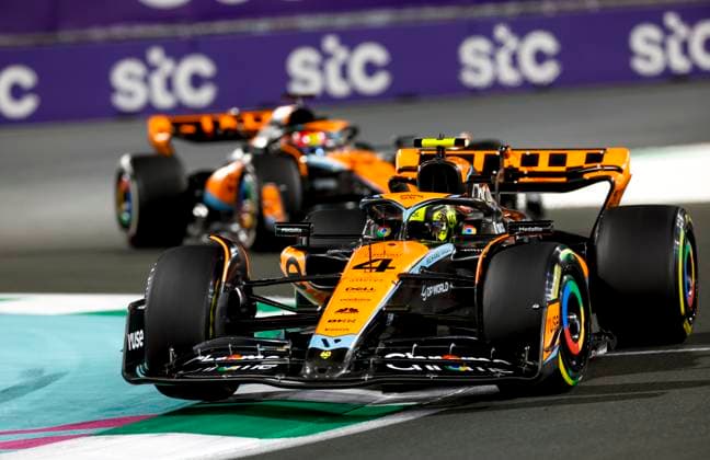 4 Lando Norris (GBR, McLaren F1 Team), F1 Grand Prix of Saudi Arabia at Jeddah Corniche Circuit on March 19, 2023 in Jeddah, Saudi Arabia. (Photo by HOCH ZWEI) Jeddah Saudi Arabia