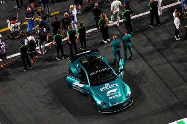 F1 Safety Car, Aston Martin Vantage, F1 Grand Prix of Saudi Arabia at Jeddah Corniche Circuit on March 19, 2023 in Jeddah, Saudi Arabia. (Photo by HOCH ZWEI) Jeddah Saudi Arabia
