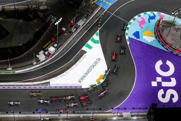 Start, F1 Grand Prix of Saudi Arabia at Jeddah Corniche Circuit on March 19, 2023 in Jeddah, Saudi Arabia. (Photo by HOCH ZWEI) Jeddah Saudi Arabia