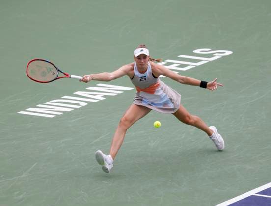 March 19, 2023 Elena Rybakina of Kazakhstan returns a shot against Aryna Sabalenka of Belarus during the Women s Final of the 2023 BNP Paribas Open at Indian Wells Tennis Garden in Indian Wells, California. Mandatory Photo Credit: CSM Indian Wells United States of America - ZUMAc04_ 20230319_zaf_c04_227 Copyright: xCharlesxBausx