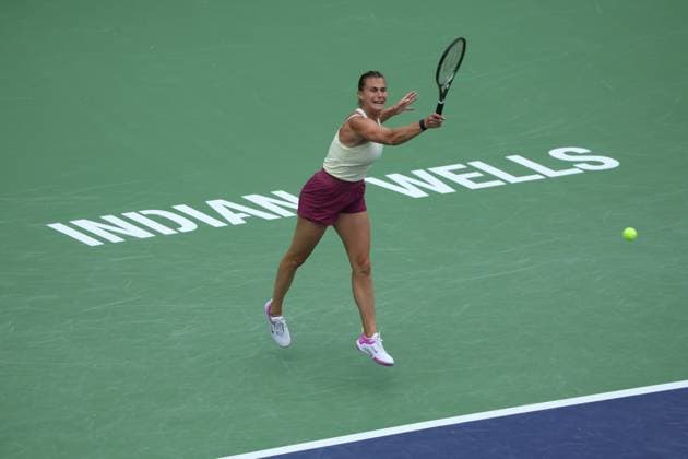 Elena Rybakina defeated Aryna Sabalenka (Blr) in the final at the BNP Paribas Open at Indian Wells TENNIS : Indian Wells 2023 - 19 03 2023 AntoineCouvercelle Panoramic 