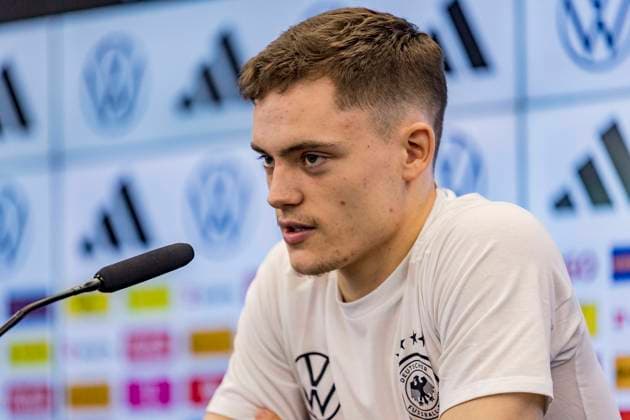 Sport Themen der Woche KW12 Sport Bilder des Tages Pressekonferenz Deutsche Fussball Nationalmannschaft, DFB Campus, Frankfurt, 21.03.2023 Florian Wirtz (Deutsche Fussball Nationalmannschaft), Pressekonferenz DFB, Frankfurt, DFB Campus, 21.3.2023 *** Press Conference German National Football Team, DFB Campus, Frankfurt, 21 03 2023 Florian Wirtz German National Football Team , Press Conference DFB, Frankfurt, DFB Campus, 21 3 2023 Copyright: xBEAUTIFULxSPORTS Gawlikx