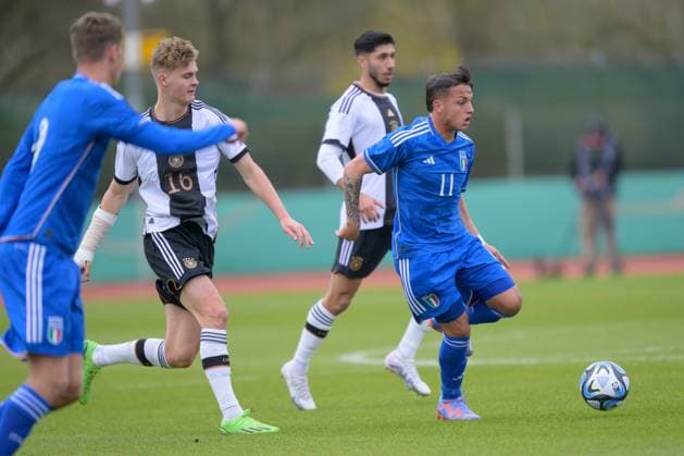 GER, EMQ U19, Deutschland (GER) vs Italien (ITA) 22.03.2023, Platz 11, Bremen, GER, EMQ U19, Deutschland (GER) vs Italien (ITA) im Bild Luca D Andrea (U19 ITA 11. );