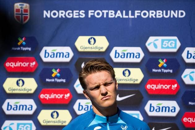 230323 Martin odegaard of the Norwegian national football team during a press event on March 23, 2023 in Marbella. Photo: Vegard Grott BILDBYRAN kod VG VG0423 bbeng fotball football soccer fotboll UEFA EURO, EM, Europameisterschaft,Fussball 2024 em-kvalifisering em-kvalik pressetreff press event norge norway Copyright: VEGARDxGRoTT BB230323VG038
