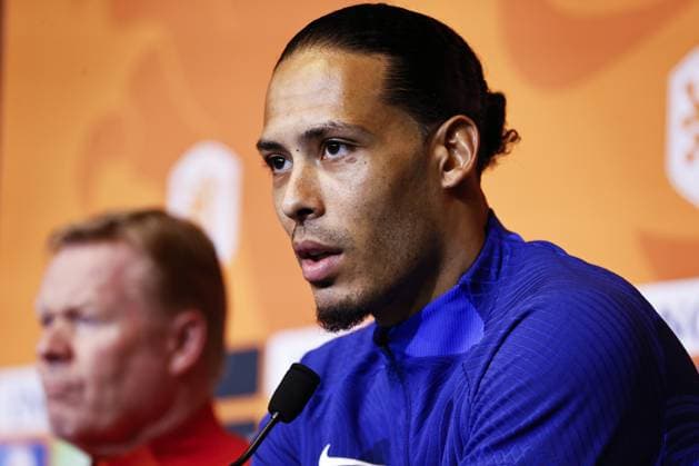 SAINT-DENIS - Virgil van Dijk during the press conference, PK, Pressekonferenz ahead of the European Championship, EM, Europameisterschaft qualifying match against France at Stade de France on March 23, 2023 in Saint-Denis, France. ANP MAURICE VAN STONE UEFA EURO, EM, Europameisterschaft,Fussball 2024 Qualifying Round 2022 2023 xVIxANPxSportx xxANPxIVx 465610733 originalFilename: 465610733.jpg