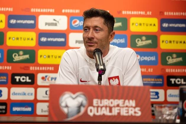 2023.03.23 Praga Pilka nozna Reprezentacja Eliminacje UEFA EURO, EM, Europameisterschaft,Fussball 2024 Konferencja Reprezentacji Polski przed meczem Czechy - Polska N z Robert Lewandowski Foto Marcin Karczewski PressFocus 2023.03.23 Football UEFA EURO 2024 Qualifiers press conference, PK, Pressekonferenz before game Czech Republic vs Poland Konferencja Reprezentacji Polski przed meczem Czechy - Polska N z Robert Lewandowski Foto Marcin Karczewski PressFocus NEWSPIX.PL --- Newspix.pl  20230323_MKR_029