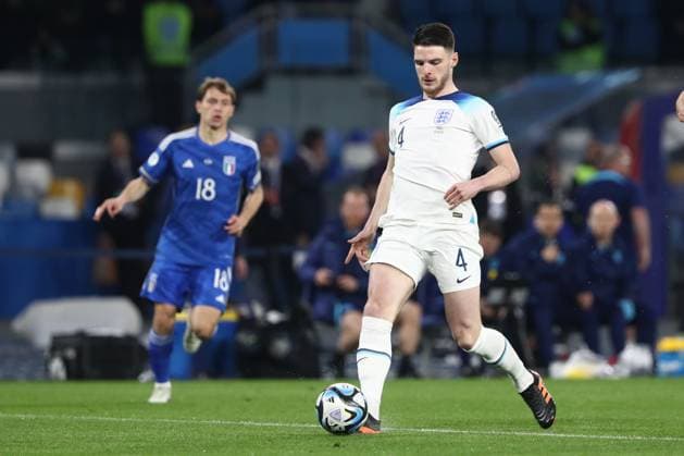 Naples, Italy 23.03.2023: Declan Rice in action during the Uefa European Qualifiers 2024 Group C football match between ITALY VS ENGLAND at Diego Armando Maradona stadium in Naples, Italy.  Copyright: xmarcoxiacobuccix xipa-agency.netx xmarcoxiacobuccix 0 IPA_IPA36918734