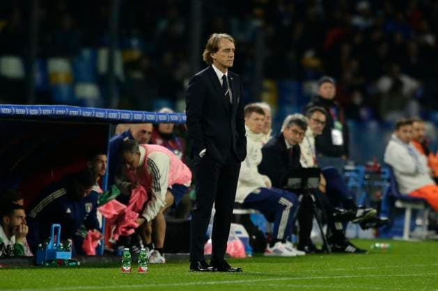 Italy: Italian s coach Roberto Mancini looks during European Qualifiers match Italy vs England at the Diego Armando Maradona Stadium in Naples, southern Italy, on March 23, 2023. Italy_England_2921 Copyright: xAntonioxBalascox