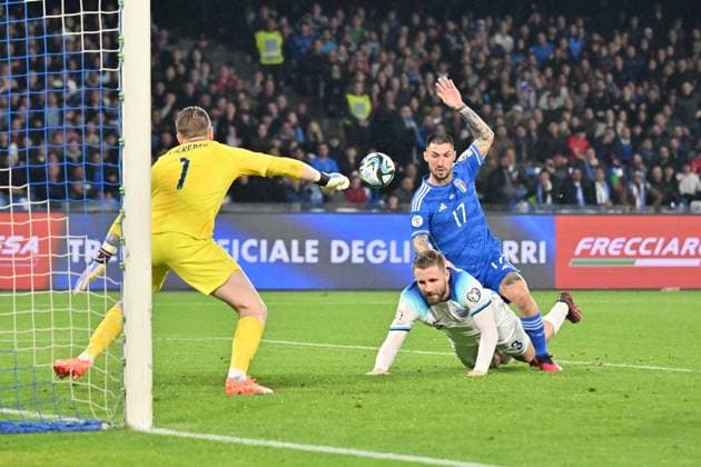 IPP20230323 Football - soccer: UEFA EURO, EM, Europameisterschaft,Fussball 2024, Qualifying Round Group C, Italy - England, Matteo Politano (Verwendung nur in Deutschland - GERMANY ONLY) *** IPP20230323 Football soccer UEFA EURO 2024, Qualifying Round Group C, Italy England, Matteo Politano Use only in Germany GERMANY ONLY 