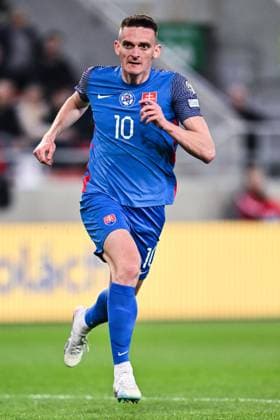 TRNAVA, SLOVAKIA - MARCH 23: Robert Polievka of Slovakia during the UEFA EURO, EM, Europameisterschaft,Fussball 2024 qualifying round group J match between Slovakia and Luxembourg at Stadion Antona Malatinskeho on March 23, 2023 in Trnava, Sl Slovakia v Luxembourg: Group J - UEFA EURO 2024 Qualifying Round Copyright: xSebastianxFrejx