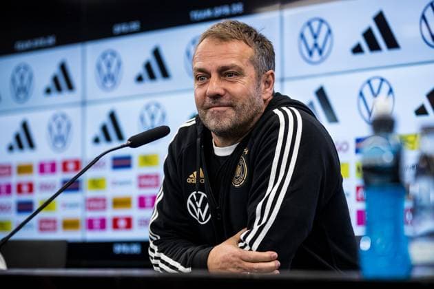 Sport Themen der Woche KW12 Abschlusspressekonferenz A-Nationalmannschaft Deutschland Hans-Dieter Flick (Trainer Deutschland) in der Pressekonferenz Abschlusspressekonferenz A-Nationalmannschaft Deutschland; Frankfurt, DFB Campus, 24.03.2023 *** Final press conference A national team Germany Hans Dieter Flick coach Germany in the press conference Final press conference A national team Germany Frankfurt, DFB Campus, 24 03 2023 Copyright: xBEAUTIFULxSPORTS Wunderlx