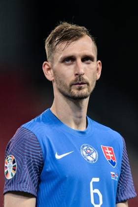 TRNAVA, SLOVAKIA - MARCH 23: Norbert Gyomber of Slovakia during the UEFA EURO, EM, Europameisterschaft,Fussball 2024 qualifying round group J match between Slovakia and Luxembourg at Stadion Antona Malatinskeho on March 23, 2023 in Trnava, Sl Slovakia v Luxembourg: Group J - UEFA EURO 2024 Qualifying Round Copyright: xSebastianxFrejx