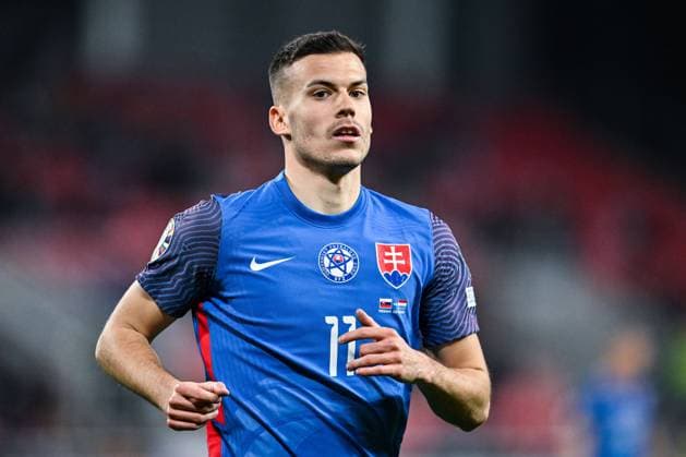 TRNAVA, SLOVAKIA - MARCH 23: Laszlo Benes of Slovakia during the UEFA EURO, EM, Europameisterschaft,Fussball 2024 qualifying round group J match between Slovakia and Luxembourg at Stadion Antona Malatinskeho on March 23, 2023 in Trnava, Sl Slovakia v Luxembourg: Group J - UEFA EURO 2024 Qualifying Round Copyright: xSebastianxFrejx