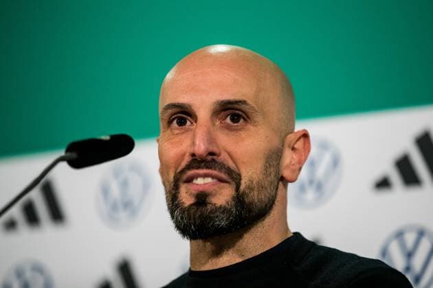 Freundschaftsspiel U21, U 21 Deutschland - Japan Antonio Di Salvo (Trainer Deutschland) in der Pressekonferenz Freundschaftsspiel U21 Deutschland - Japan; Frankfurt, PSD Bank Arena, 24.03.2023 Copyright: xBEAUTIFULxSPORTS Wunderlx