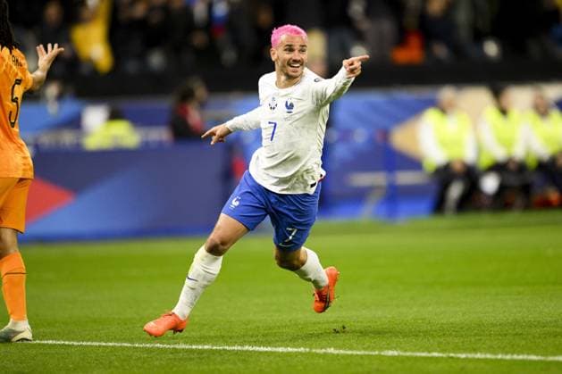 joie des joueurs de l equipe de France apres le but de GRIEZMANN Antoine (FRA) FOOTBALL : France vs Pays Bas - Eliminatoires Euro2024 - 24 03 2023 JBAutissier Panoramic 