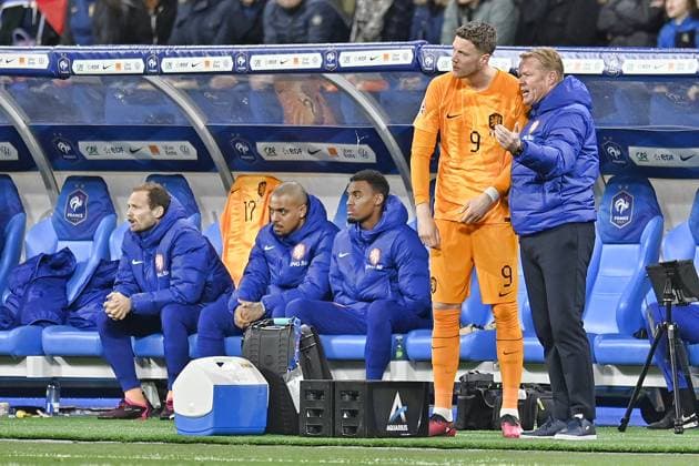 Fußball, EM Quali, Frankreich - Niederlande PARIS, 24-03-2023, Stade de France, UEFA Qualification EURO 2024 Football, season 2022 2023, France - Netherlands. Wout Weghorst brought in by Ronald Koeman France - Netherlands  x20316407x Copyright: