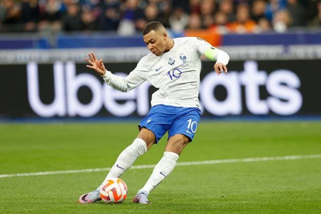 PARIS 24.03.2023, xabx EURO 2024 Qualifiers Group B France - Netherlands v.l., Kylian MbappÃ (FFF Frankreich) Goal scored, Tor zum 3:0 Copyright: AntonioxBorga