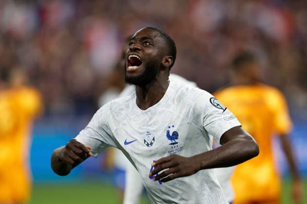 Sport Bilder des Tages PARIS 24.03.2023, xabx EURO 2024 Qualifiers Group B France - Netherlands v.l., Dayot Upamecano (FFF Frankreich) Torjubel, Goal celebration, celebrate the goal Copyright: AntonioxBorga