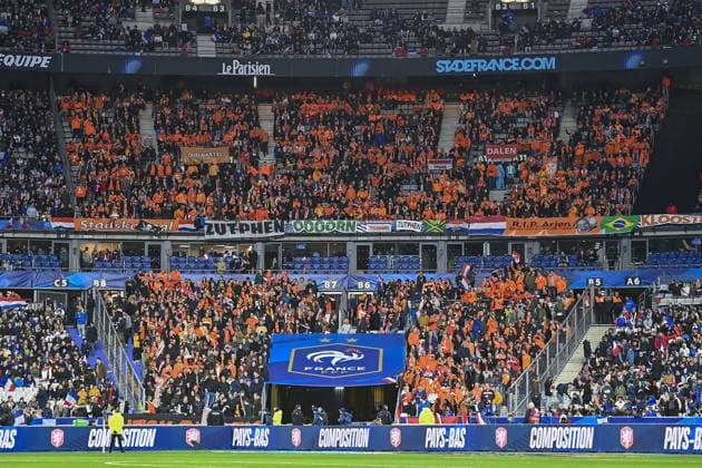 PARIS, 24-03-2023, Stade de France, UEFA Qualification EURO 2024 Football, season 2022 2023, France - Netherlands, final result 4-0, supporters of the Netherlands France - Netherlands  x20317549x Copyright: