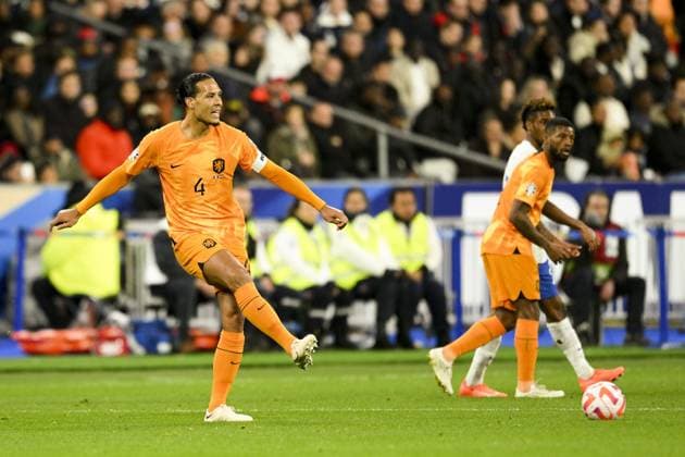 VAN DIJK Virgil (NED) FOOTBALL : France vs Pays Bas - Eliminatoires Euro2024 - 24 03 2023 JBAutissier Panoramic 