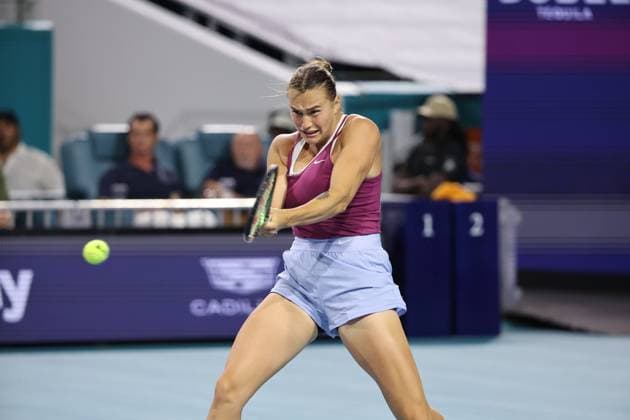 March 24, 2023, Miami Gardens, Florida, United States Of America: MIAMI GARDENS, FLORIDA - MARCH 24: Aryna Sabalenka at Hard Rock Stadium on March 24, 2023 in Miami Gardens, Florida....People: Aryna Sabalenka Miami Gardens United States Of America - ZUMAs214 20230324_zda_s214_222 Copyright: xSMGx