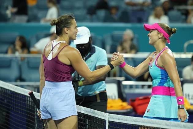 March 24, 2023, Miami Gardens, Florida, United States Of America: MIAMI GARDENS, FLORIDA - MARCH 24: Aryna Sabalenka at Hard Rock Stadium on March 24, 2023 in Miami Gardens, Florida....People: Aryna Sabalenka Miami Gardens United States Of America - ZUMAs214 20230324_zda_s214_228 Copyright: xSMGx