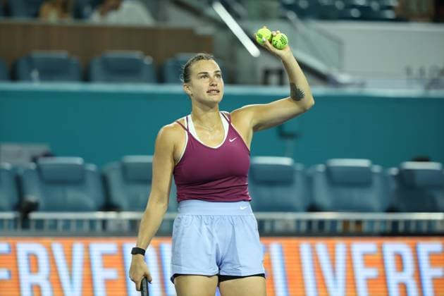 March 24, 2023, Miami Gardens, Florida, United States Of America: MIAMI GARDENS, FLORIDA - MARCH 24: Aryna Sabalenka at Hard Rock Stadium on March 24, 2023 in Miami Gardens, Florida....People: Aryna Sabalenka Miami Gardens United States Of America - ZUMAs214 20230324_zda_s214_230 Copyright: xSMGx