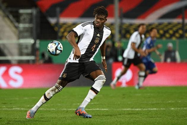 24.03.2023, xjhx, Fussball U21, U 21 Länderspiel, Deutschland U21 - Japan U21 emspor, v.l. Yann-Aurel Bisseck (Deutschland U21) (DFL DFB REGULATIONS PROHIBIT ANY USE OF PHOTOGRAPHS as IMAGE SEQUENCES and or QUASI-VIDEO) Frankfurt am Main