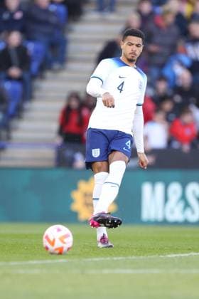Mandatory Credit: Photo by Ryan Browne Shutterstock (13840567z) Levi Colwill of England. England U21, U 21 v France U21, International Friendly, Länderspiel, Nationalmannschaft Football, King Power Stadium, Leicester, UK - 25 Mar 2023 EDITORIAL USE ONLY No use with unauthorised audio, video, data, fixture lists, club league logos or live services. Online in-match use limited to 120 images, no video emulation. No use in betting, games or single club league player publications. England U21 v France U21, International Friendly, Football, King Power Stadium, Leicester, UK - 25 Mar 2023 EDITORIAL USE ONLY No use with unauthorised audio, video, data, fixture lists, club league logos or live services. Online in-match use limited to 120 images, no video emulation. No use in betting, games or single club league player publications. Copyright: xRyanxBrowne Shutterstockx 13840567z