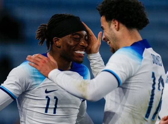 England Under 21 v France Under 21 International Friendly, Länderspiel, Nationalmannschaft Curtis Jones of England Under 21 celebrates his goal during the International Friendly match between England Under 21 and France Under 21 at The King Power Stadium, Leicester Content Not Available For UK Newspapers Copyright: xDarrenxWoolleyx FIL-18298-0094 UK Newspapers OUT