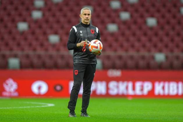 WARSZAWA 26.03.2023 TRENING REPREZENTACJI ALBANII --- ALBANIA FOOTBALL national team, Nationalteam TRAINING SESSION IN WARSAW SILVINHO FOT. JACEK PRONDZYNSKI FOTOPYK NEWSPIX.PL --- Newspix.pl POLAND OUT!  230326JAC061