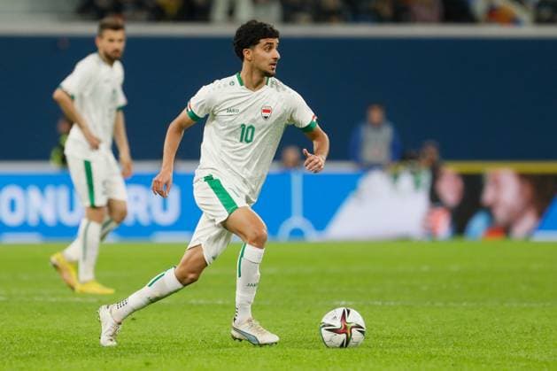Russia v Iraq - International Friendly, Länderspiel, Nationalmannschaft Zidane Iqbal (C) of Iraq in action during the international friendly match between Russia and Iraq on March 26, 2022 at Gazprom Arena in Saint Petersburg, Russia. Saint Petersburg Russia  Copyright: xMikexKireevx originalFilename:kireev-russiavi230326_npQlE.jpg