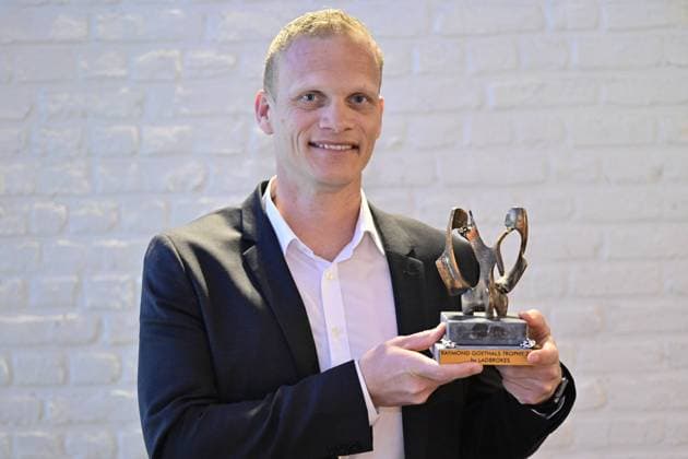 Union s head coach Karel Geraerts poses for the photographer during a ceremony for the Raymond Goethals Award for the coach whose style was the closest to the style of Goethals, Monday 27 March 2023, in Grimbergen. LAURIExDIEFFEMBACQ  x63746848x