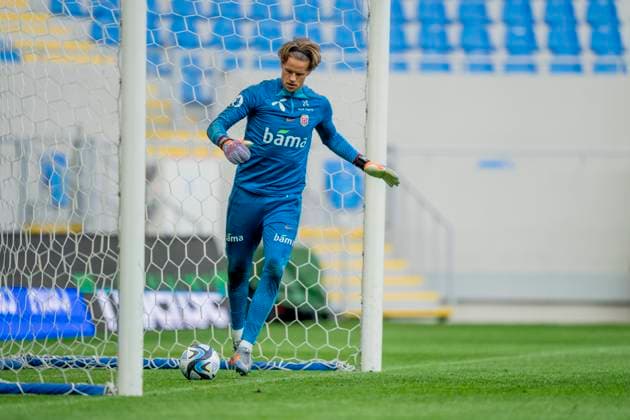 Soccer, training with Norways mens national team Batumi, Georgia 20230327 Norways goalkeeper Orjan Haskjold Nyland during a training session with the mens national soccer team for the European Championship qualifying matches in soccer against Georgia Photo Fredrik Varfjell NTB Batumi Georgia EDITORIAL USE ONLY RESTRICTED USE FOR BETTING COMPANIES  Copyright: xFredrikxVarfjellx xNTBx