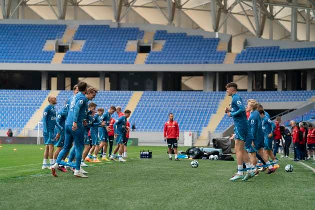 Soccer, training with Norways mens national team Batumi, Georgia 20230327 Norways team during a training session with the mens national soccer team for the EC qualifying matches in soccer against Georgia Photo Fredrik Varfjell NTB Batumi Georgia EDITORIAL USE ONLY RESTRICTED USE FOR BETTING COMPANIES  Copyright: xFredrikxVarfjellx xNTBx