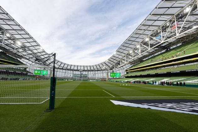 Mandatory Credit: Photo by Paul Greenwood Shutterstock (13847018a) A general view inside the Aviva stadium ahead of kick-off Republic of Ireland v France, UEFA European Championship, EM, Europameisterschaft 2024 Qualifying, Group B, Football, Aviva Stadium, Dublin, Ireland - 27 Mar 2023 EDITORIAL USE ONLY No use with unauthorised audio, video, data, fixture lists, club league logos or live services. Online in-match use limited to 120 images, no video emulation. No use in betting, games or single club league player publications. Republic of Ireland v France, UEFA European Championship 2024 Qualifying, Group B, Football, Aviva Stadium, Dublin, Ireland - 27 Mar 2023 EDITORIAL USE ONLY No use with unauthorised audio, video, data, fixture lists, club league logos or live services. Online in-match use limited to 120 images, no video emulation. No use in betting, games or single club league player publications. Copyright: xPaulxGreenwood Shutterstockx 13847018a