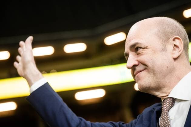 230327 Fredrik Reinfeldt, new president of the Swedish Football Association, ahead of the UEFA EURO, EM, Europameisterschaft,Fussball Qualifier, EM, Europameisterschaft football match between Sweden and Azerbaijan on March 27, 2023 in Stockholm. Photo: Maxim Thore BILDBYRAN kod MT JZ0347 bbeng football soccer fotboll fotball uefa euro qualifier landskamp emkval em-kvalifisering em-kvalik sverige sverige a sweden azerbajdzjan Copyright: MAXIMxTHORE BB230327MT016
