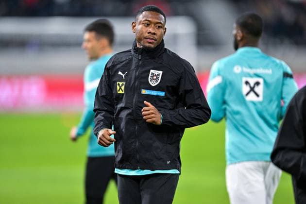 SOCCER - UEFA EURO, EM, Europameisterschaft,Fussball 2024 Quali, AUT vs EST LINZ,AUSTRIA,27.MAR.23 - SOCCER - European Qualifiers 2024, OEFB international match, Länderspiel, Nationalmannschaft Austria vs Estland. Image shows David Alaba (AUT) during warm-up.  GEPAxpictures xChristianxMoser