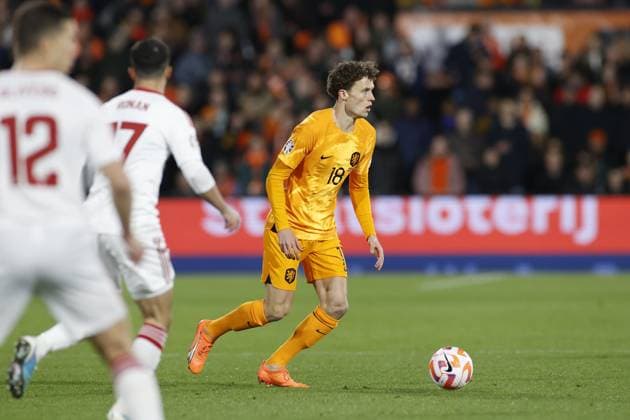 ROTTERDAM , 27-03-2023 , Stadion de Kuip , UEFA Qualification EURO 2024 , season 2022 2023 , match between Netherlands and Gibraltar , Netherlands player Mats Wieffer Netherlands - Gibraltar  x20346156x Copyright: