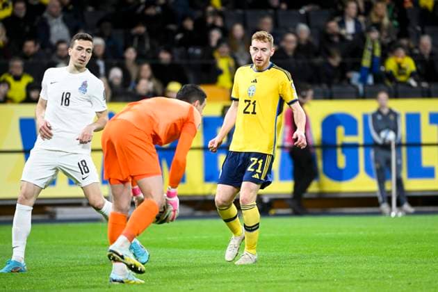 STOCKHOLM 20230327 Sveriges Dejan Kulusevski under mandagens EM-kvalmatch i fotboll mellan Sverige och Azerbajdzjan pa Friends Arena. STOCKHOLM SVERIGE x10080x Copyright: xFredrikxSandberg TTx EM-KVAL SVERIGE-AZERBAJDZJAN