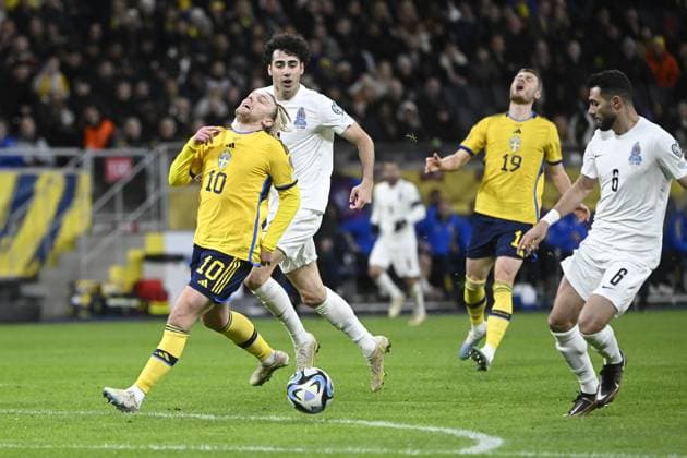 STOCKHOLM 20230327 Sveriges Emil Forsberg under mandagens EM-kvalmatch i fotboll mellan Sverige och Azerbajdzjan pa Friends Arena. STOCKHOLM SVERIGE x10080x Copyright: xFredrikxSandberg TTx EM-KVAL SVERIGE-AZERBAJDZJAN