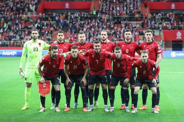 WARSZAWA 27.03.2023 MECZ 2. KOLEJKA ELIMINACJE DO MISTRZOSTW EUROPY 2024 GRUPA E: POLSKA - ALBANIA --- QUALIFICATION FOR UEFA EURO, EM, Europameisterschaft,Fussball 2024 MATCH GROUP E IN WARSAW: POLAND - ALBANIA THOMAS STRAKOSHA ENEA MIHAJ YLBER RAMADANI SOKOL CIKALLESHI KLAUS GJASULA MARASH KUMBULLA ELSEID HYSAJ KRISTJAN ASLLANI MYRTO UZUNI JASIR ASANI IVAN BALLIU FOT. PIOTR KUCZA FOTOPYK 
