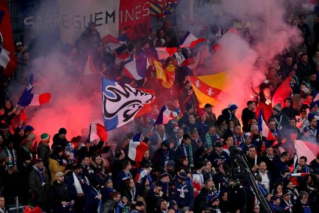 UEFA EURO, EM, Europameisterschaft,Fussball 2024 Qualifying Round Group B, Aviva Stadium, Dublin 27 3 2023 Republic of Ireland vs France France fans France fans 27 3 2023  Copyright: x INPHO BenxBradyx BB4_0660